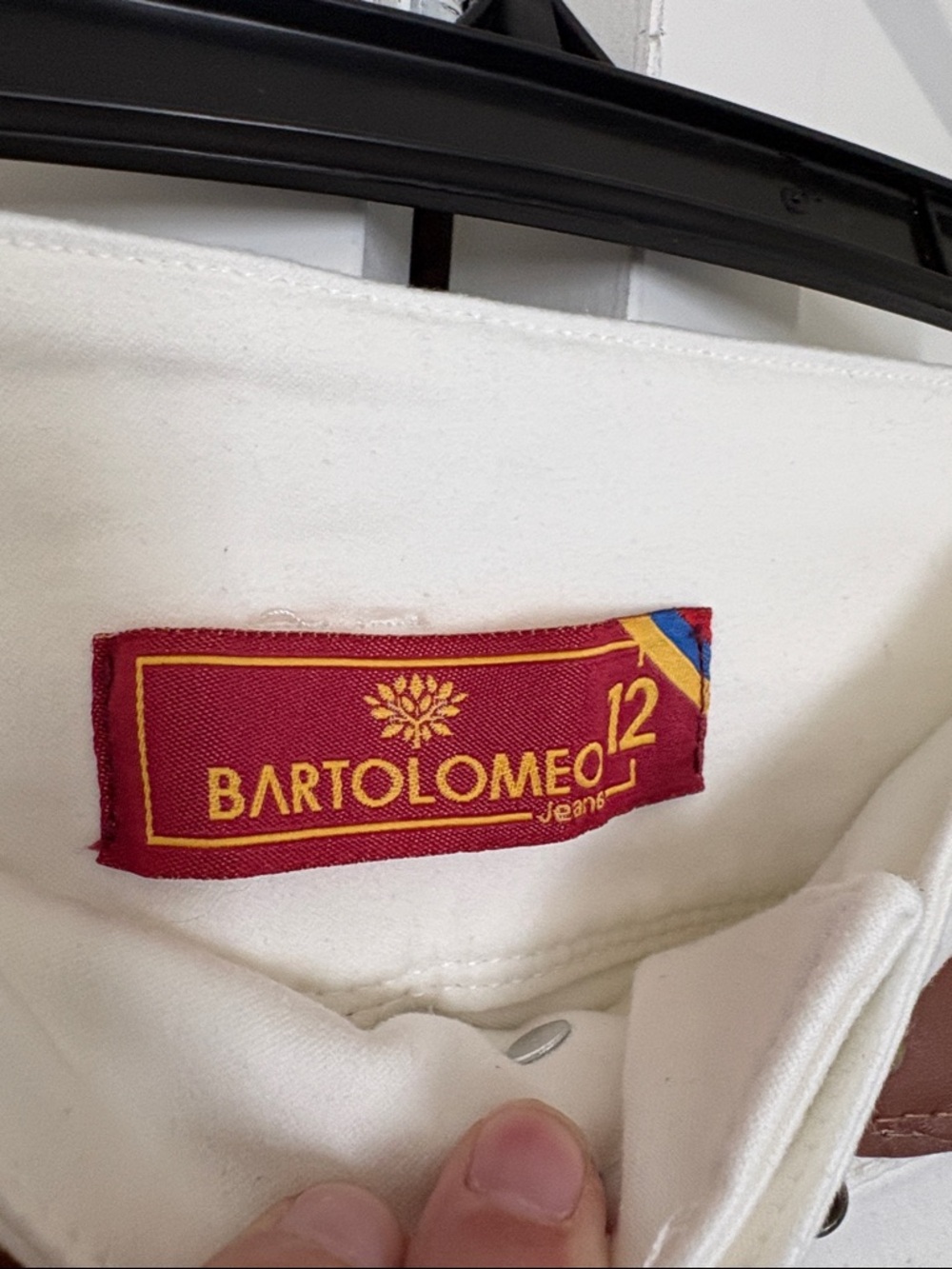 NWT [Bartolomeo] Columbian White Stretch Flare Jeans & Belt Women’s US 4/6 - Picture 10 of 15